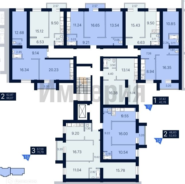 Продаётся 2-комнатная квартира, 58.5 м²