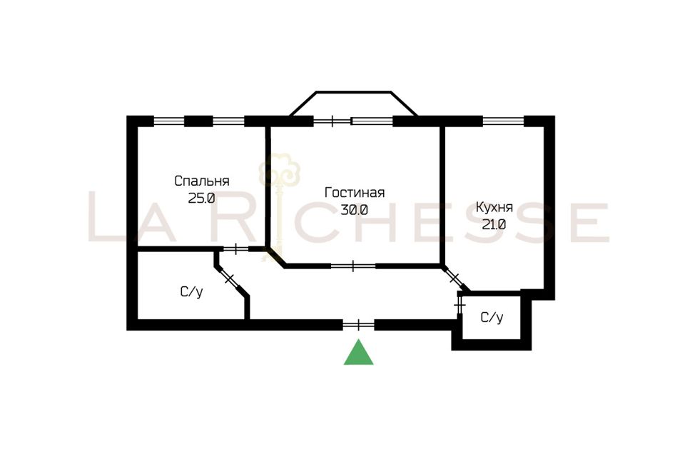 Сдаётся 2-комнатная квартира, 97 м²