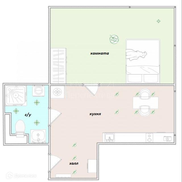 Продаётся 1-комнатная квартира, 34.2 м²