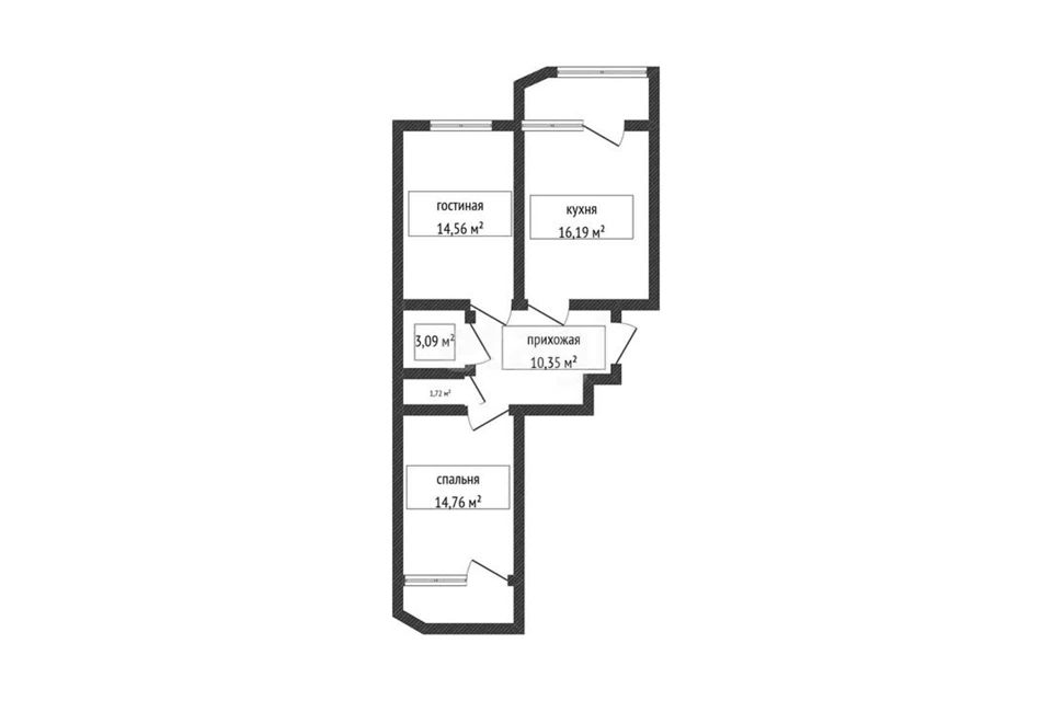 Продаётся 2-комнатная квартира, 60.3 м²