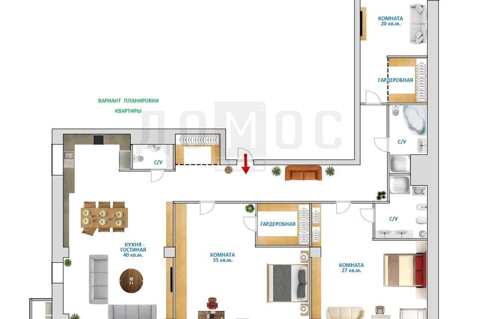 Продаётся 4-комнатная квартира, 156 м²