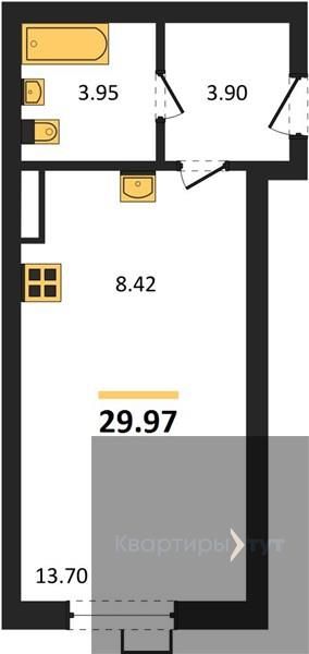 Продаётся студия, 29.97 м²