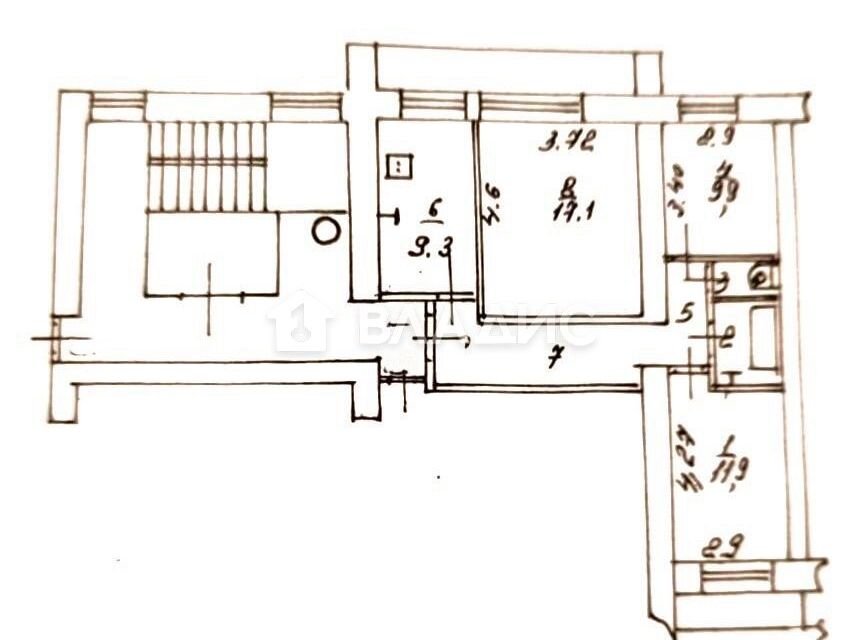 Сдаётся 3-комнатная квартира, 62 м²