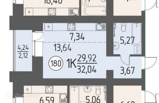 Продаётся студия, 32 м²