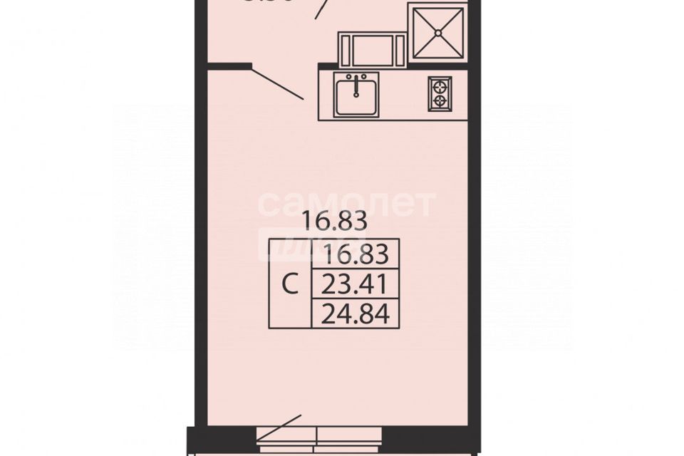 Продаётся студия, 28.19 м²