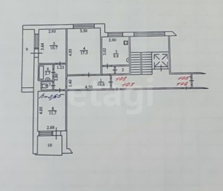 Сдаётся 3-комнатная квартира, 64.1 м²