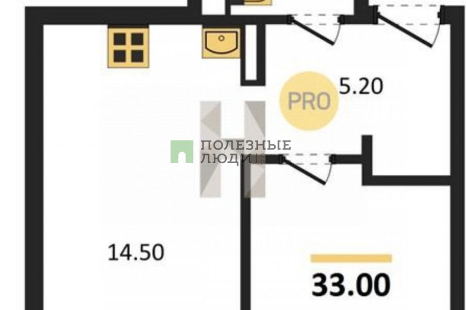 Продаётся 2-комнатная квартира, 33.3 м²