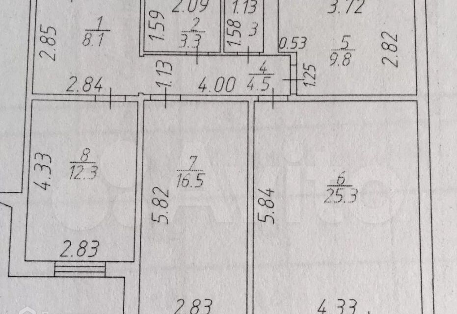 Продаётся 3-комнатная квартира, 81.9 м²