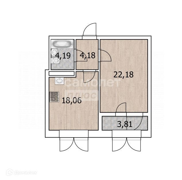 Продаётся 2-комнатная квартира, 53 м²