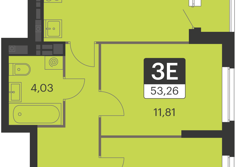 Продаётся 2-комнатная квартира, 53.5 м²