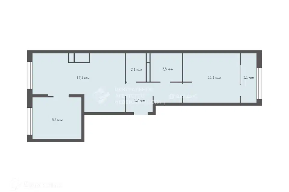 Продаётся 2-комнатная квартира, 48.1 м²