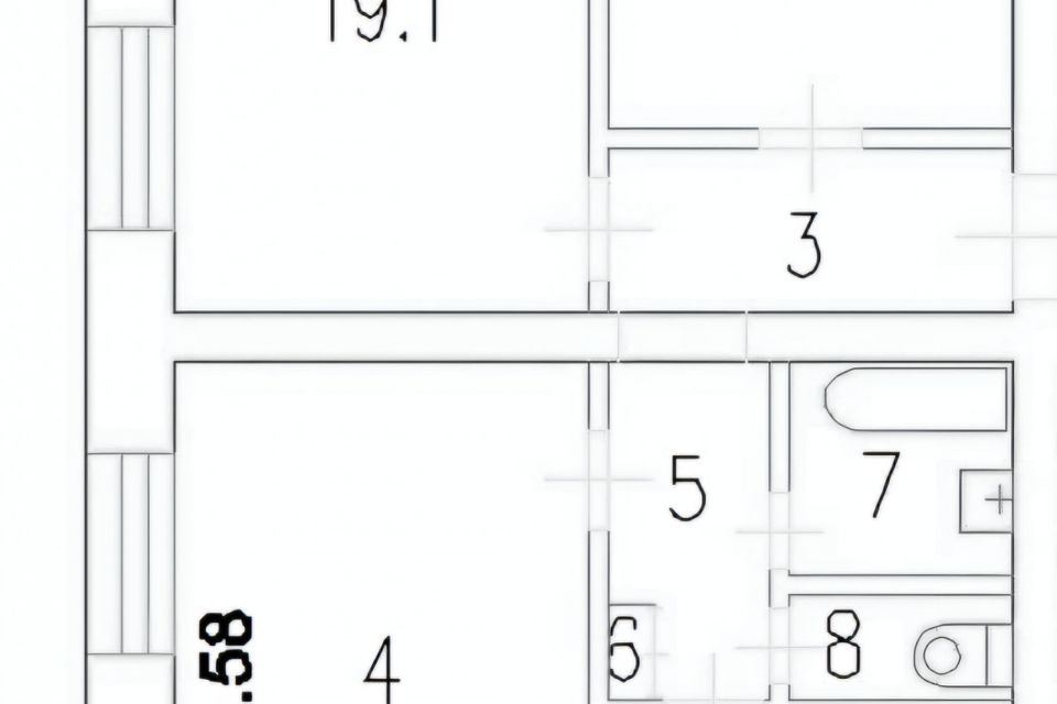 Продаётся 3-комнатная квартира, 72.4 м²