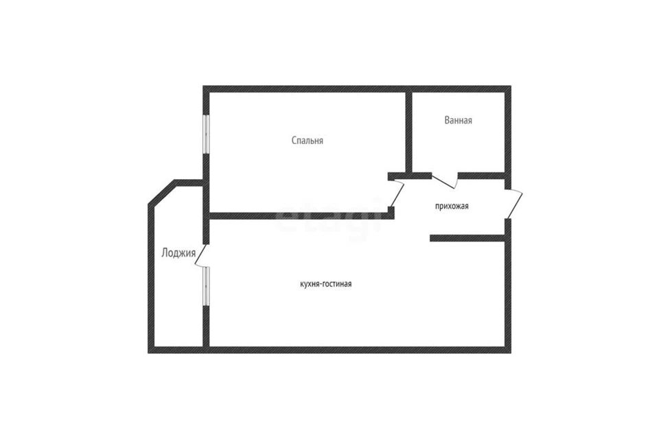 Продаётся 1-комнатная квартира, 41.9 м²