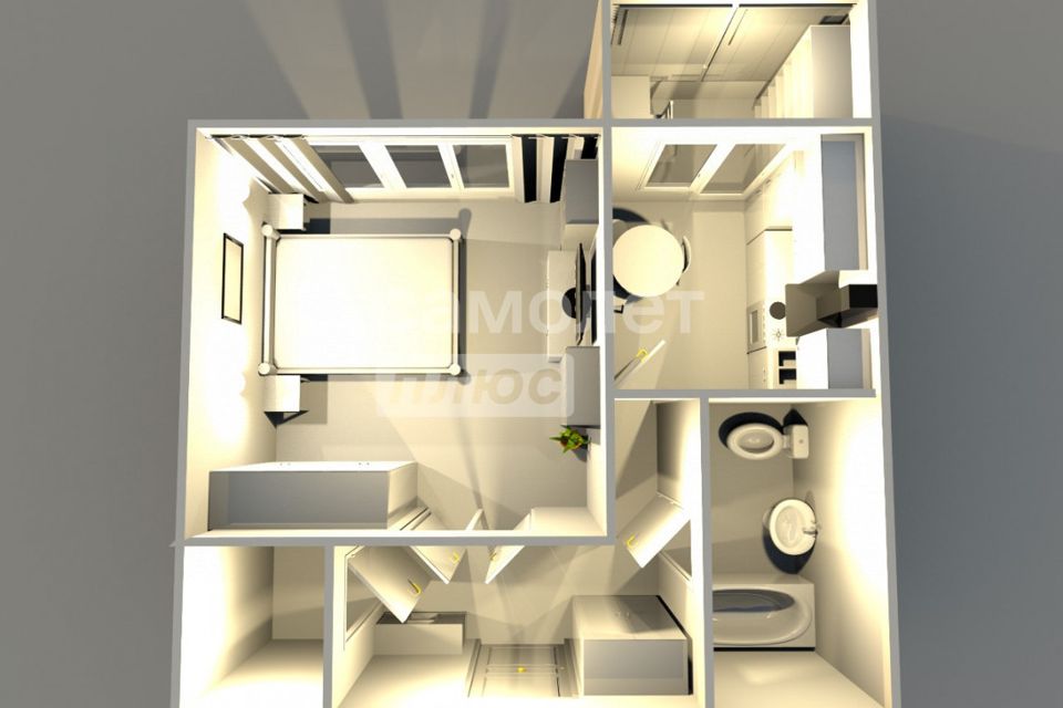 Продаётся 1-комнатная квартира, 40.34 м²