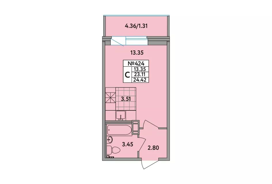 Продаётся студия, 24.5 м²