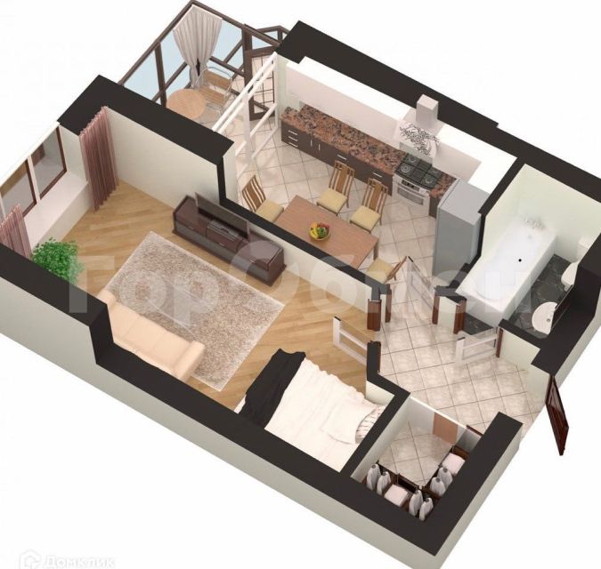 Продаётся 1-комнатная квартира, 37 м²