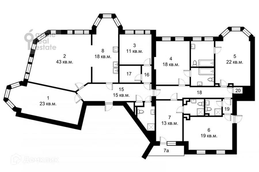 Продаётся 6-комнатная квартира, 233.3 м²