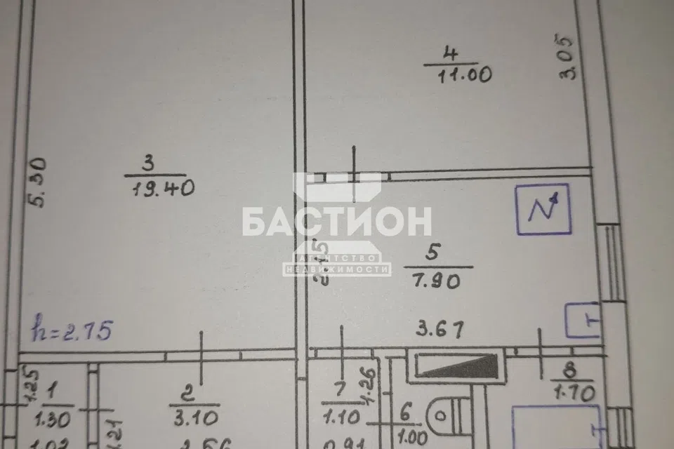 Продаётся 2-комнатная квартира, 46.5 м²