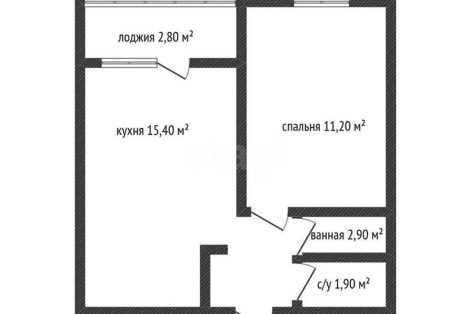Продаётся 1-комнатная квартира, 37.4 м²