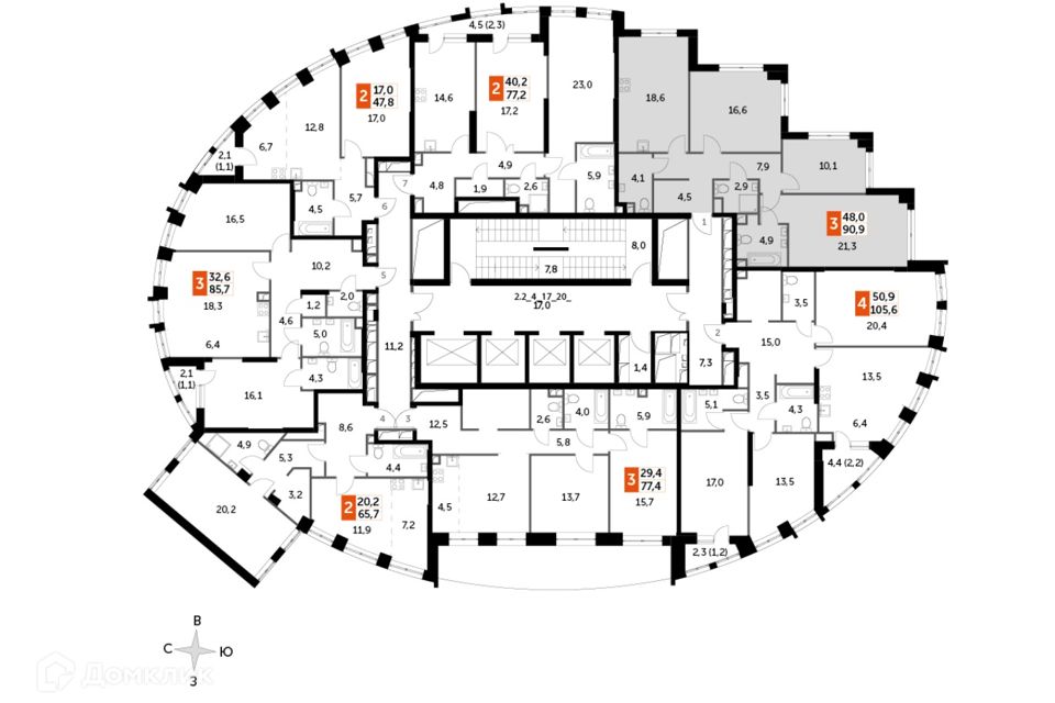 Продаётся 3-комнатная квартира, 90.9 м²