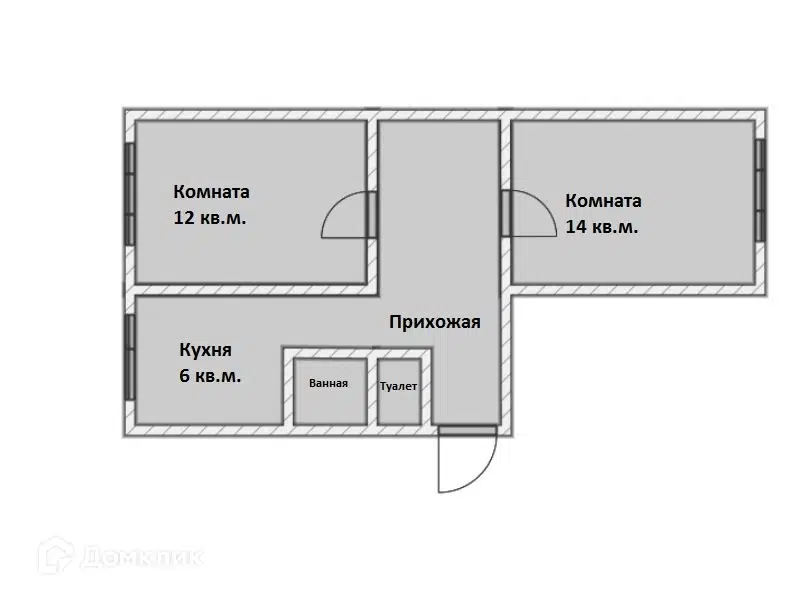 Продаётся 2-комнатная квартира, 44 м²