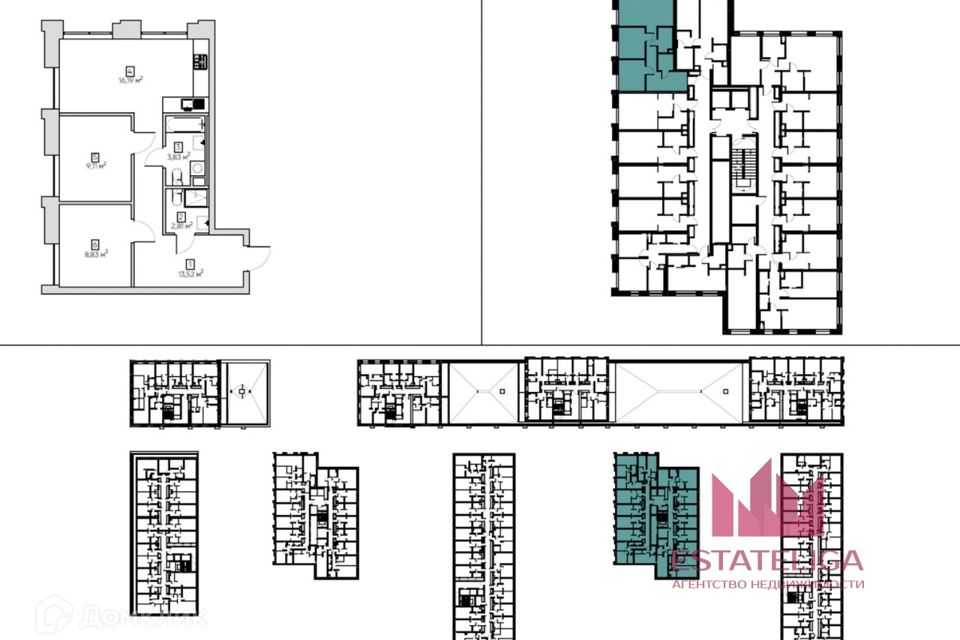 Продаётся 2-комнатная квартира, 54.3 м²