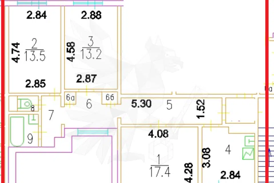 Продаётся 3-комнатная квартира, 80 м²
