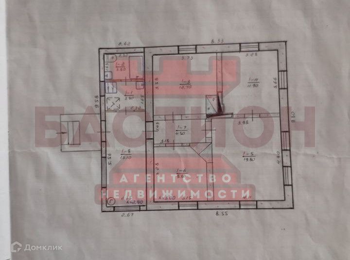 Продаётся 1-этажный дом, 100 м²