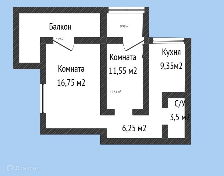 Продаётся 2-комнатная квартира, 64 м²