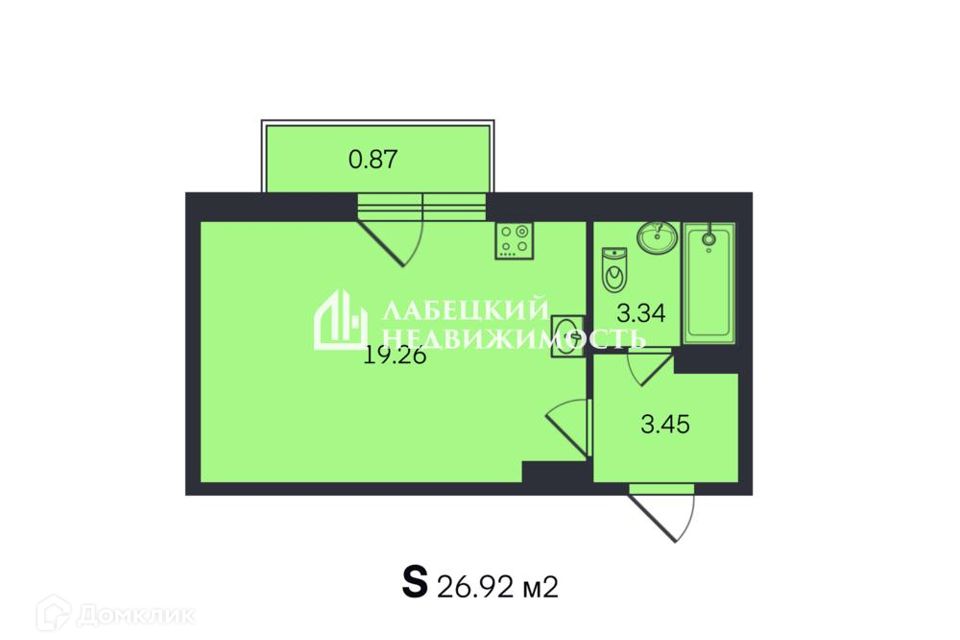 Продаётся студия, 26 м²