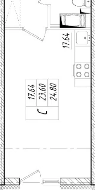Продаётся студия, 23.5 м²