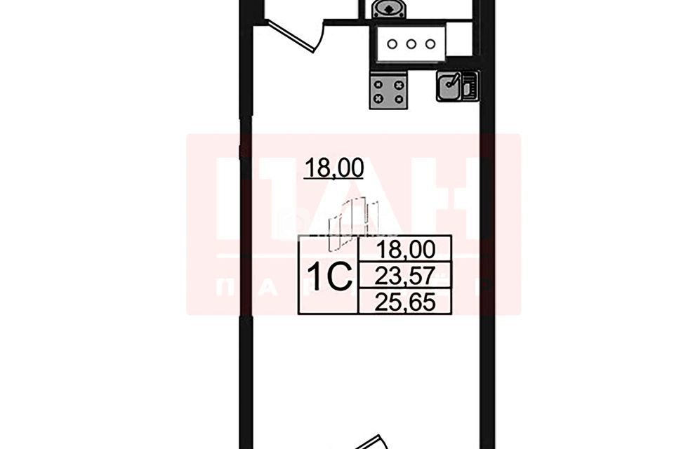 Продаётся студия, 23.57 м²