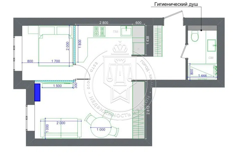 Продаётся 1-комнатная квартира, 39.5 м²