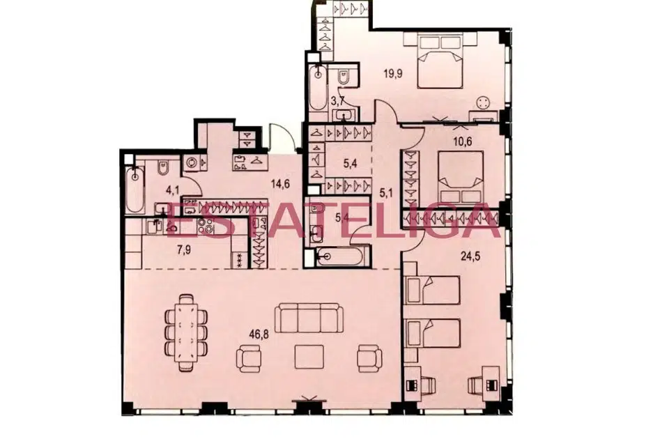Продаётся 5-комнатная квартира, 150 м²