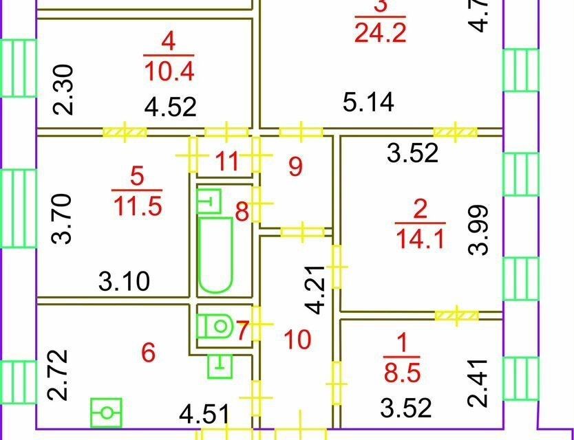 Продаётся 5-комнатная квартира, 97 м²