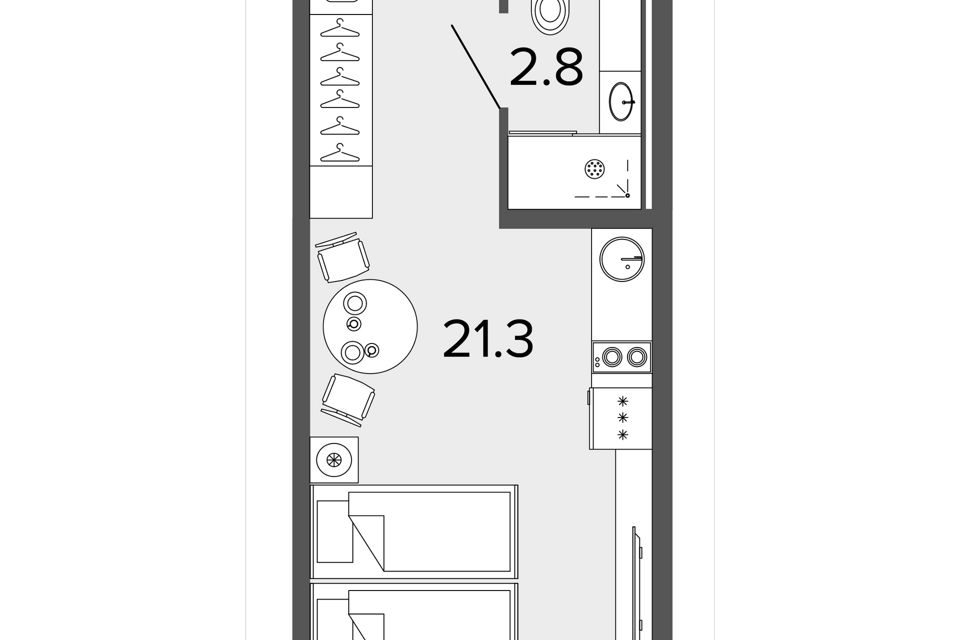 Продаётся студия, 23.8 м²