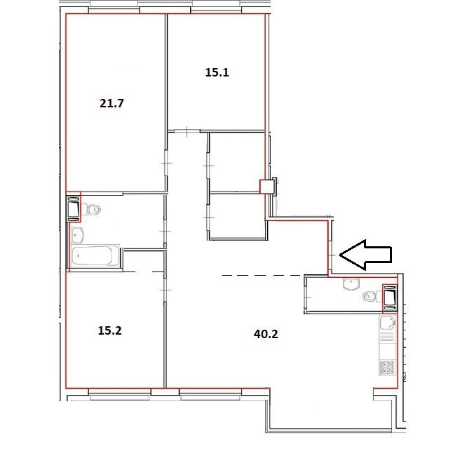 Продаётся 3-комнатная квартира, 110.9 м²