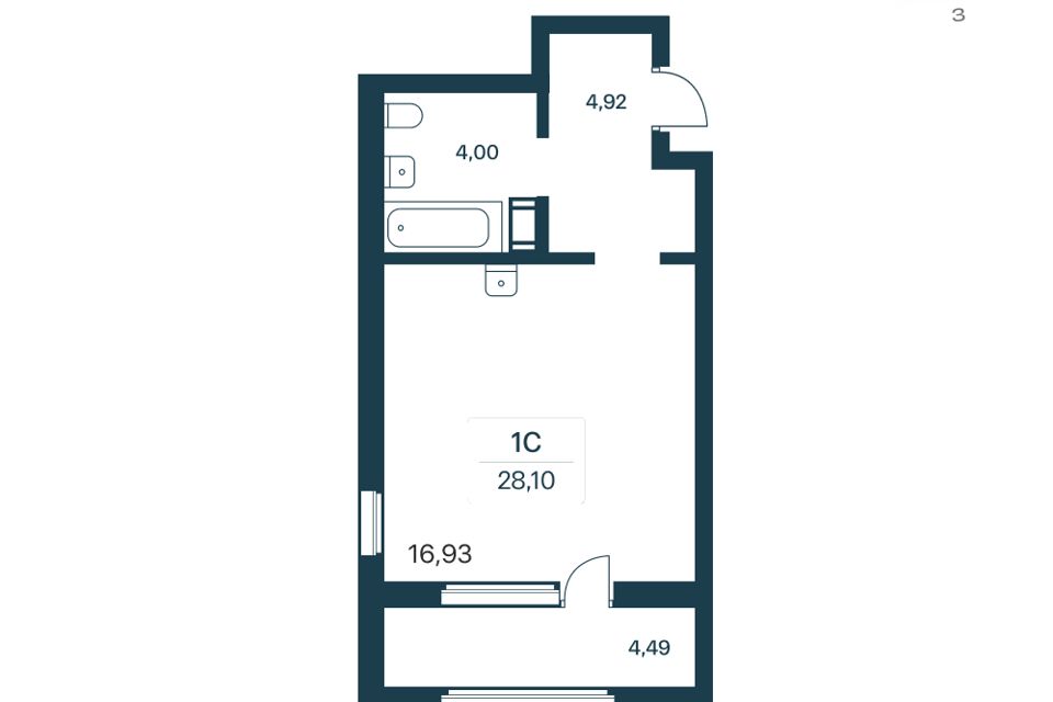 Продаётся студия, 26.1 м²