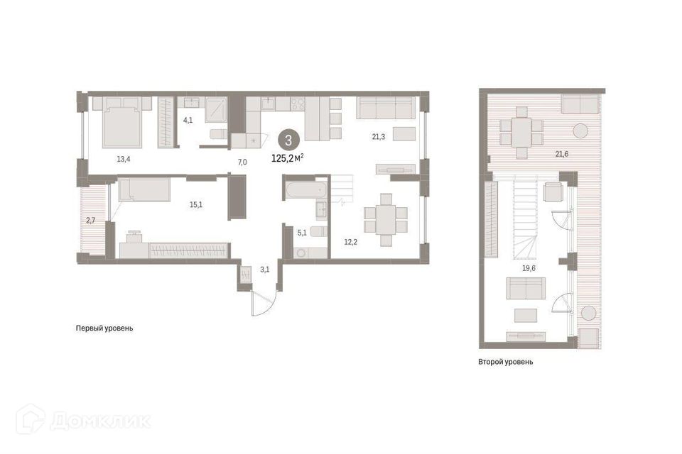 Продаётся 3-комнатная квартира, 125.2 м²