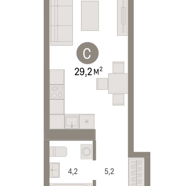 Продаётся студия, 29.2 м²