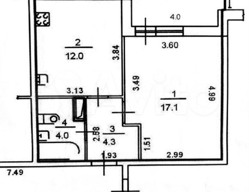 Продаётся 1-комнатная квартира, 37 м²