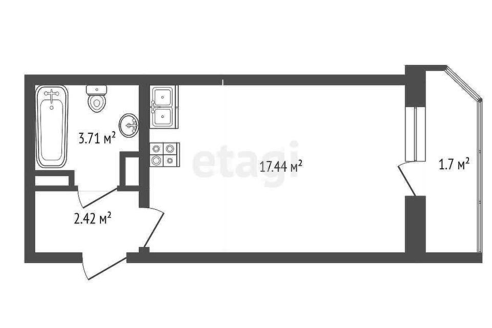 Продаётся студия, 23.57 м²