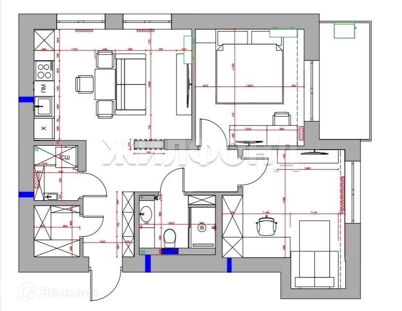 Продаётся 3-комнатная квартира, 57.99 м²