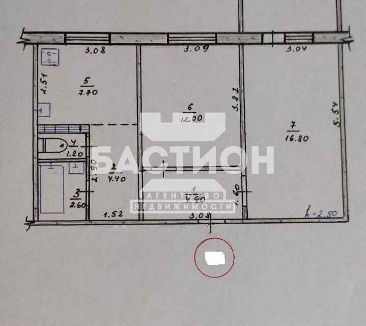 Продаётся 2-комнатная квартира, 55 м²