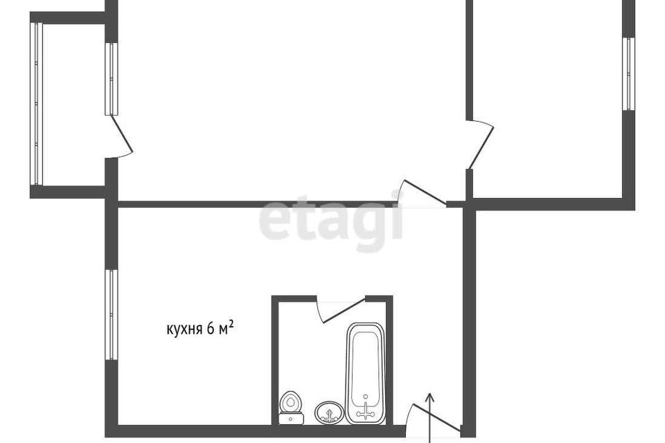 Продаётся 2-комнатная квартира, 44 м²