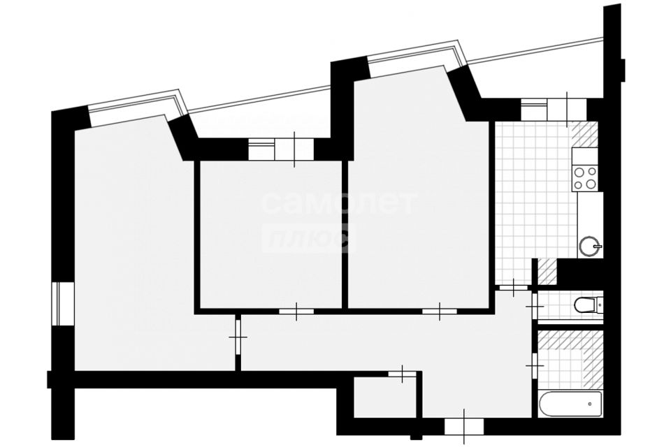 Продаётся 3-комнатная квартира, 69.9 м²