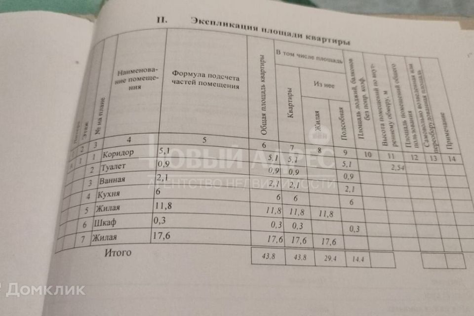 Продаётся 2-комнатная квартира, 43.8 м²