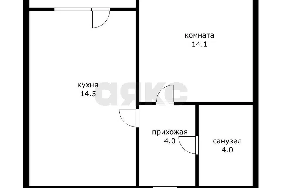 Продаётся 1-комнатная квартира, 36.6 м²