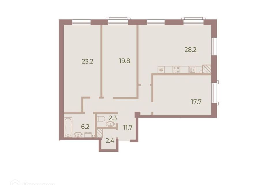 Продаётся 3-комнатная квартира, 112.4 м²