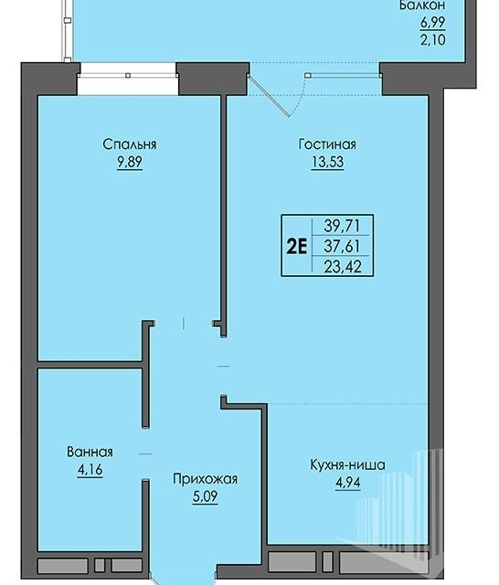 Продаётся 2-комнатная квартира, 39.7 м²